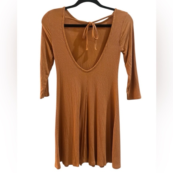 Womens Burnt Orange Open Back A Line Dress in Size Small - Picture 6 of 9